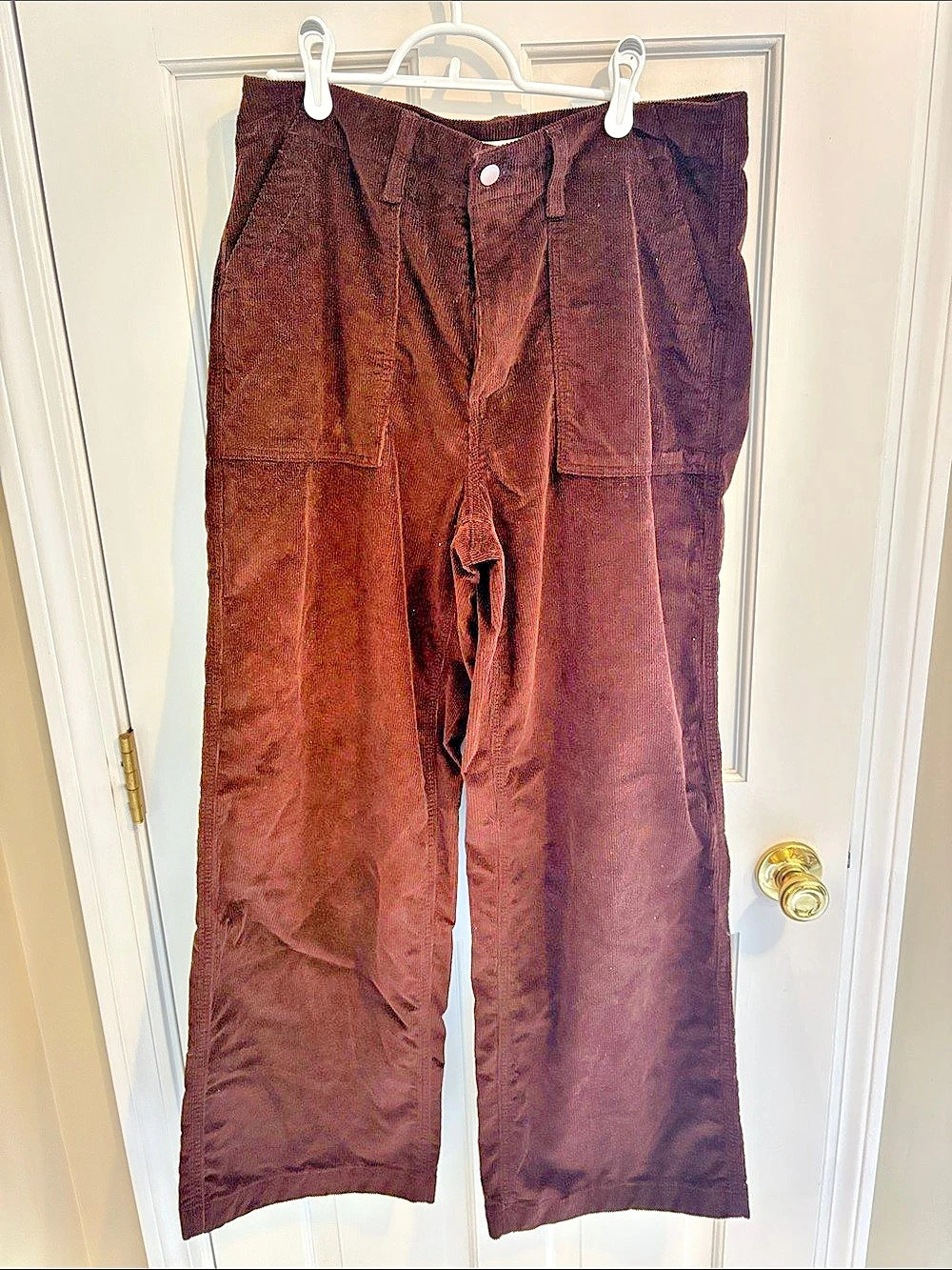 Sonoma Goods For Life Corduroy Utility Wide Leg Pants Brown Waist 14